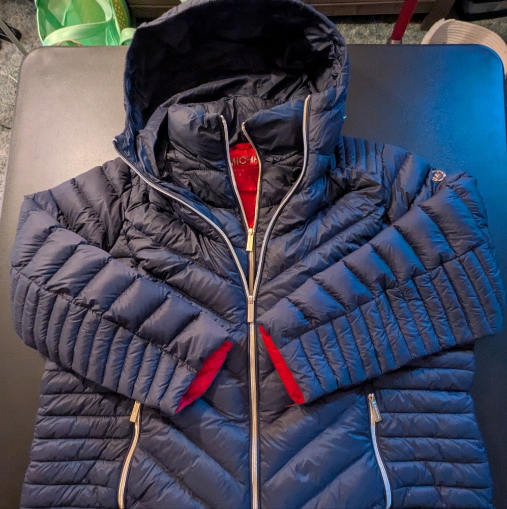 Michael Kors Red and Blue Puffer Jacket